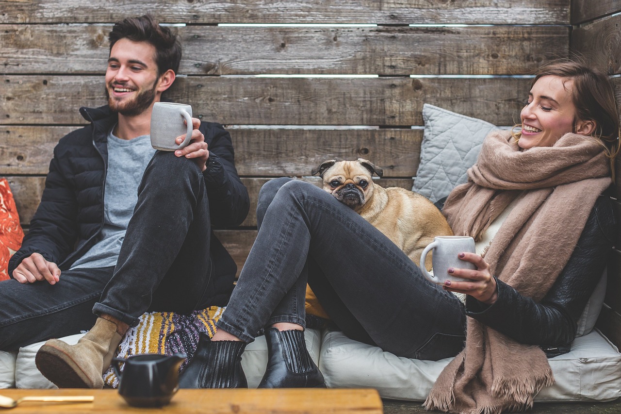 Image of a couple tasting coffee